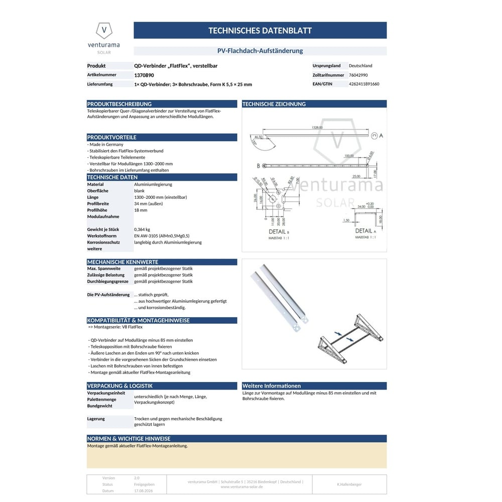 Alternative view of QD-Verbinder „FlatFlex“, verstellbar