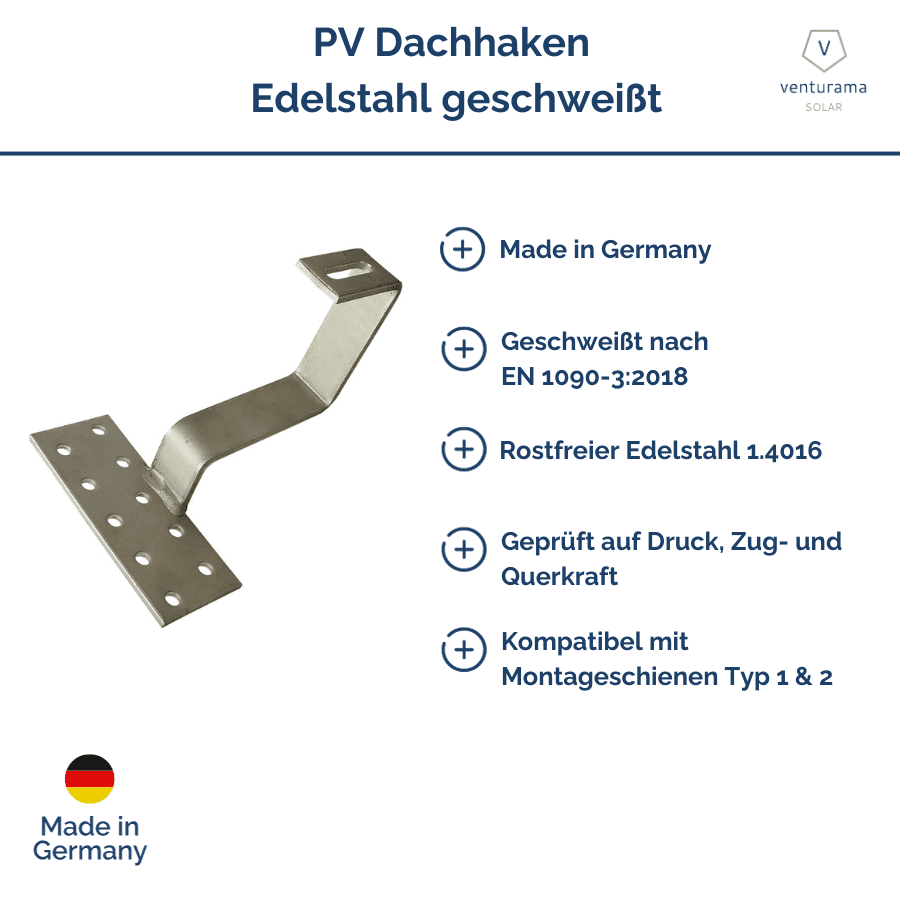 Produktbild V8 D+ Standard Dachhaken- geschweißt (1.4016)- MT123 Features