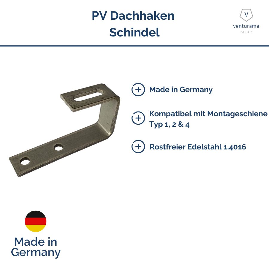 Produktbild V8 D+ Dachhaken Schindel (1.4016) Features