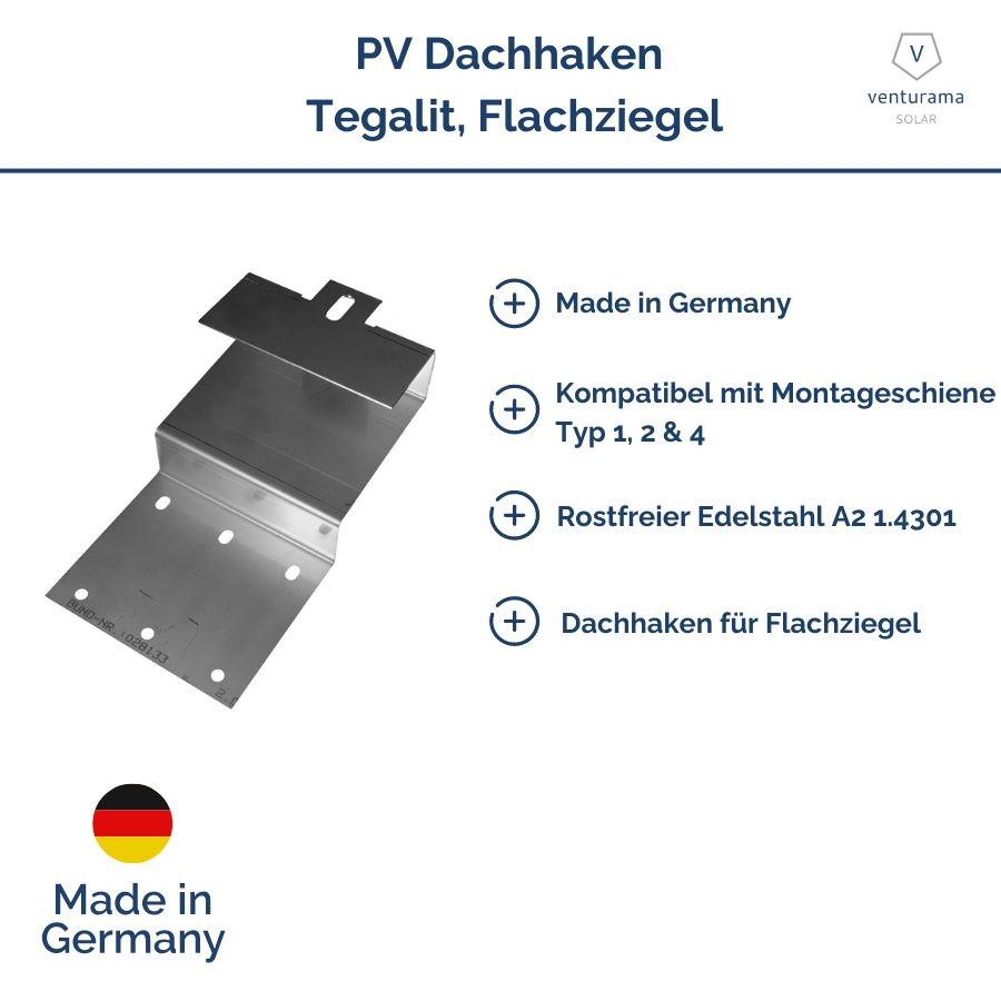 Produktbild V8 D+ Dachhaken passend für Tegalit (1.4301) Features