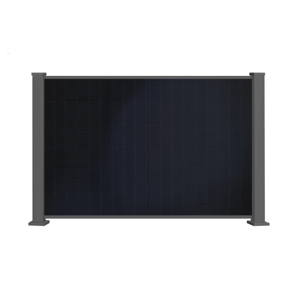 Produktbild BasicPVence Solarzaun 1,25 x 7,4 m mit vier PV Modulen