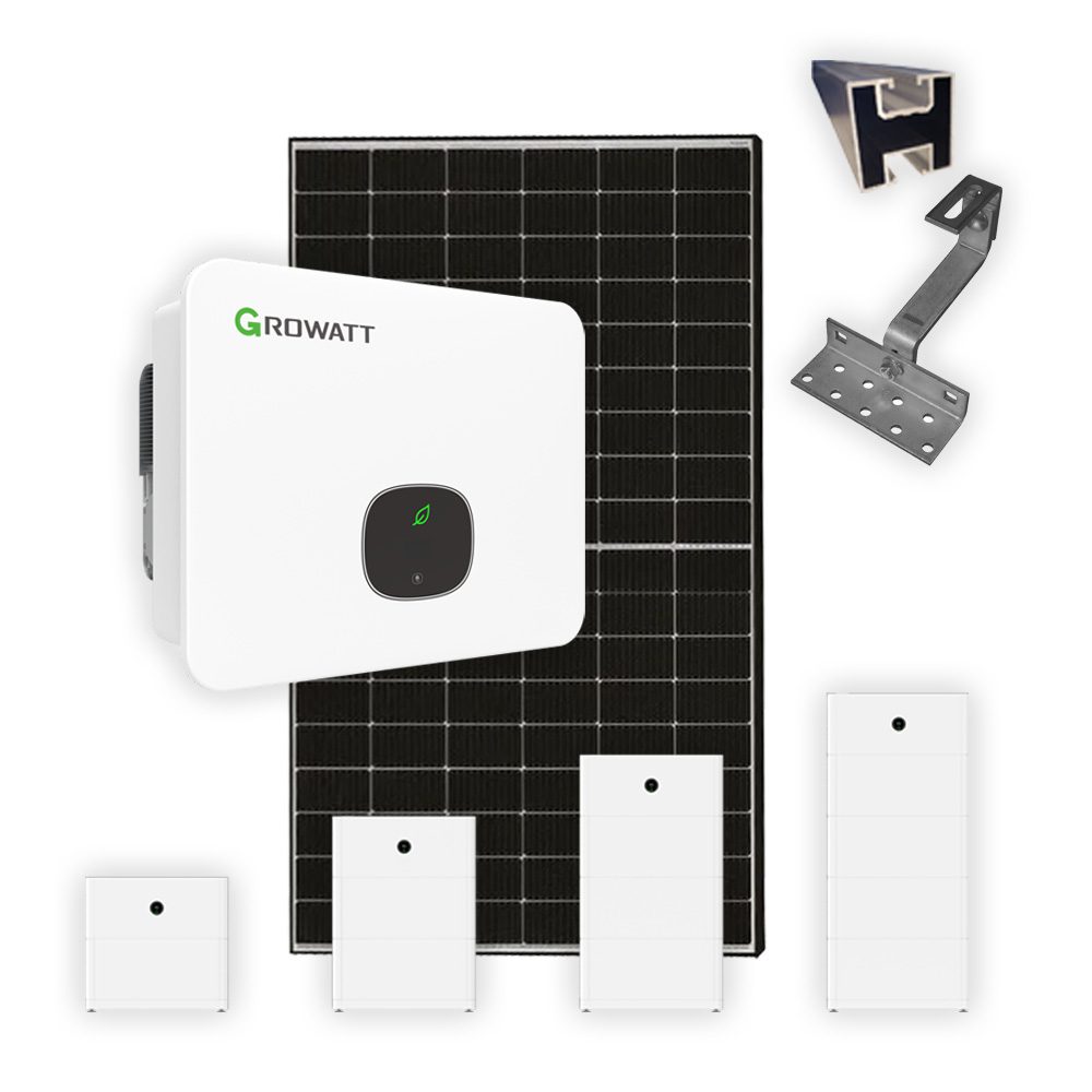 Produktbild PV Komplettanlage Growatt Hybrid Wechselrichter APX Solarspeicher, UK, PV Modul 450 W