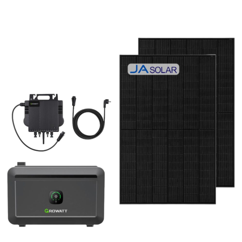 Produktbild Balkonkraftwerk mit Growatt Mikrowechselrichter NEO 800M-X und NOAH 2000 Solarspeicher