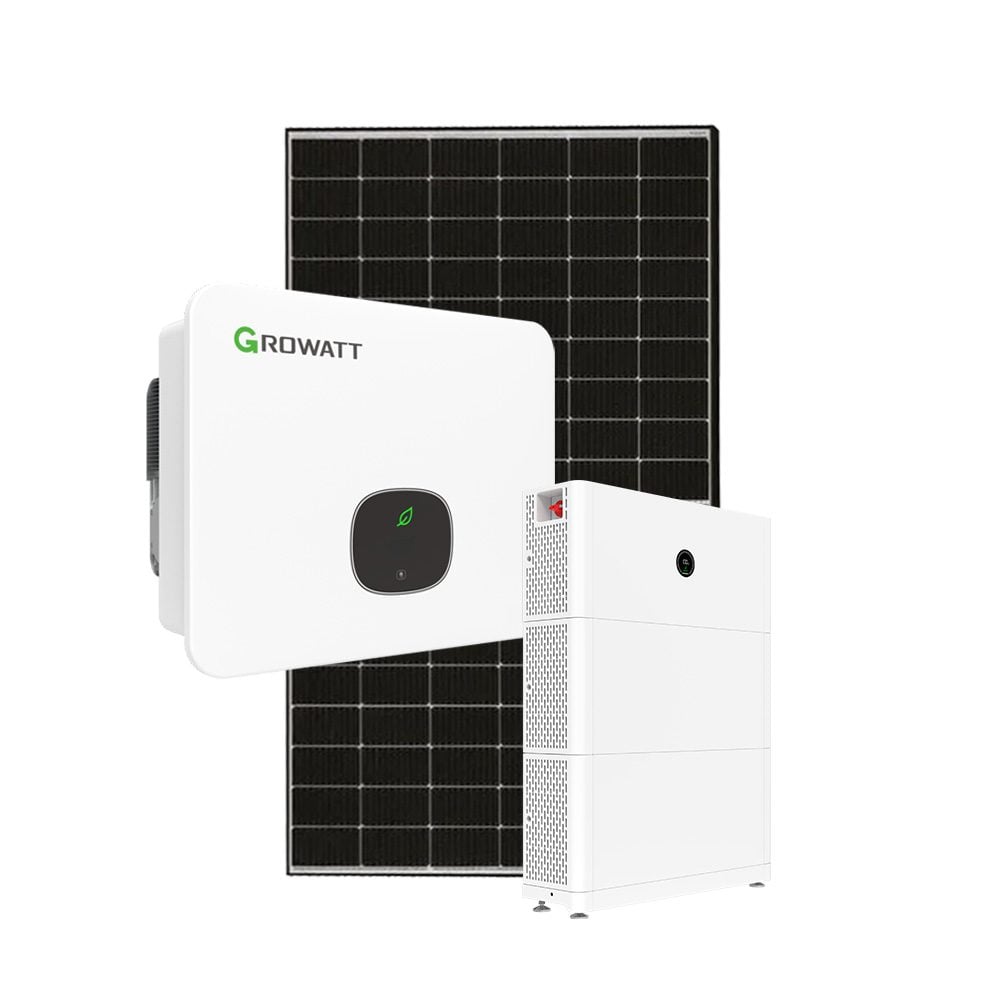 Produktbild: Leistungsstarke PV Module mit Growatt Hybrid Wechselrichter und APX Speicher 10 kWh