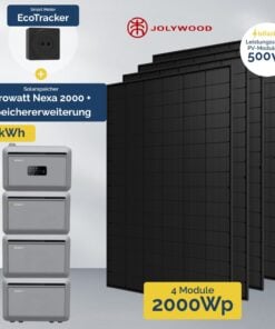 Growatt NEXA 2000 Balkonkraftwerk Mit 8192Wh Speicher, 2000W PV, 4x 500W Module, Notstrom, Plug&Play