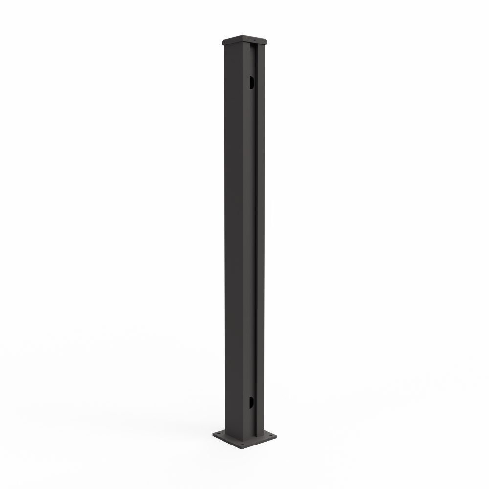 FlexPVence Zaunpfosten mit Teilansicht Solarmodul