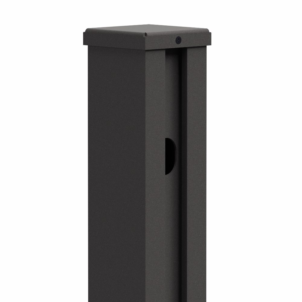 Detailansicht: PowerPVence Zaunpfosten für für Solarzäune mit einer Höhe von 1,85 m