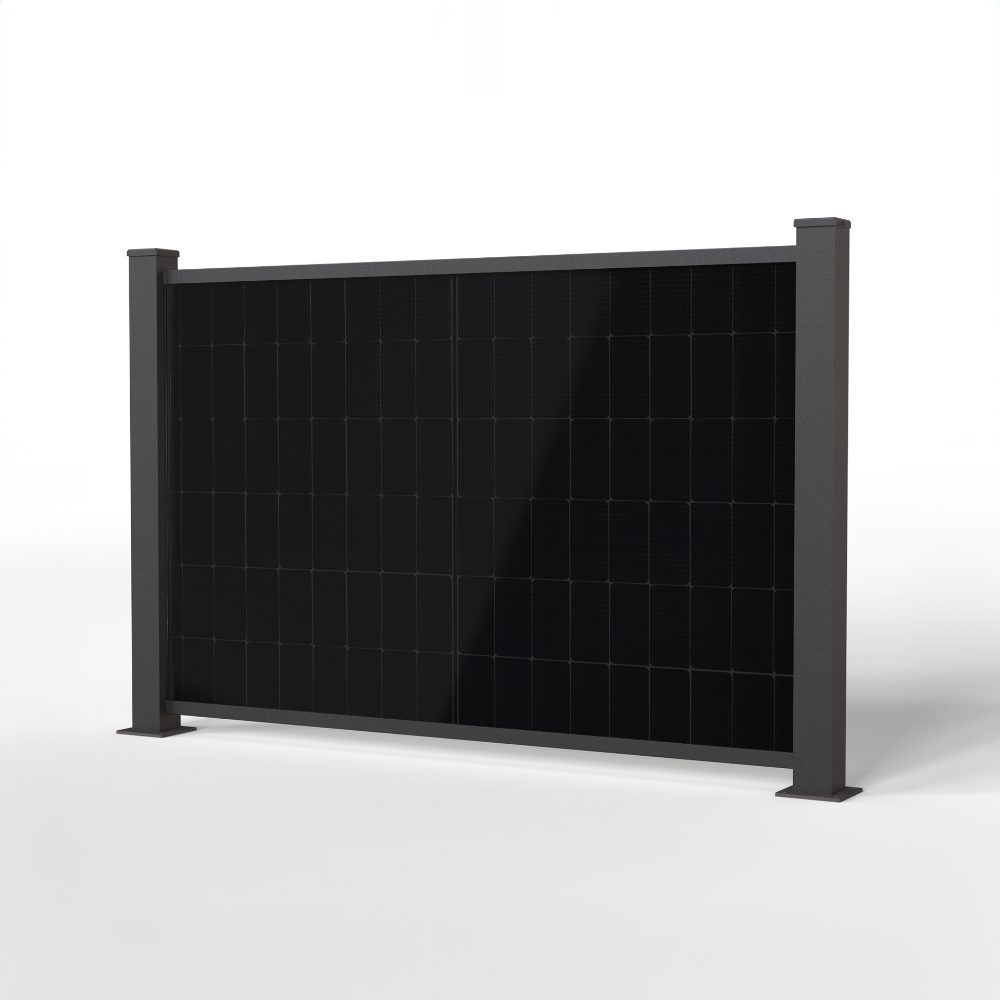Produktbild: Rückseitre BasicPVence Solarzaun 1,25 x 1,84 m Zaunfeld mit PV Modul