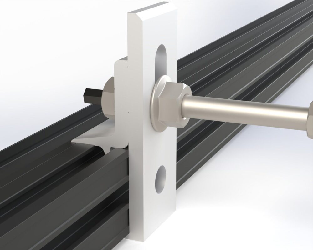 Produktbild V8 Multira Stockschraubenhalter für PV Einlegesystem Unterseite