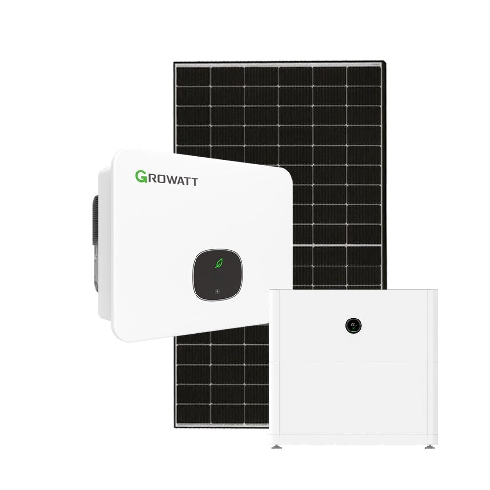 Produktbild: Leistungsstarke PV Module mit Growatt Hybrid Wechselrichter und APX Speicher 5 kWh