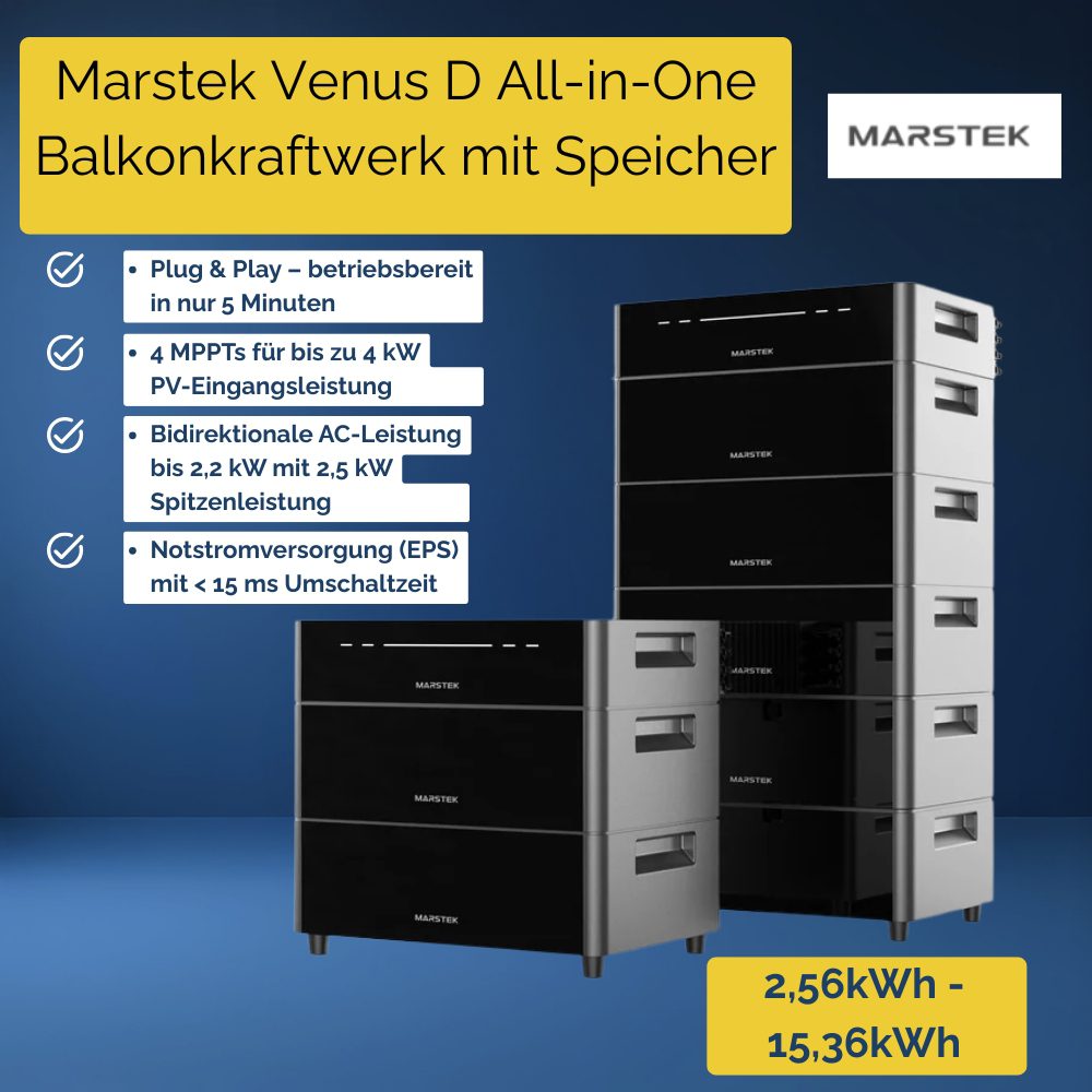 Produktbild Balkon Solarspeicher Marstek VENUS-D – 4 MPPT, 2,2 kW AC-Kupplung