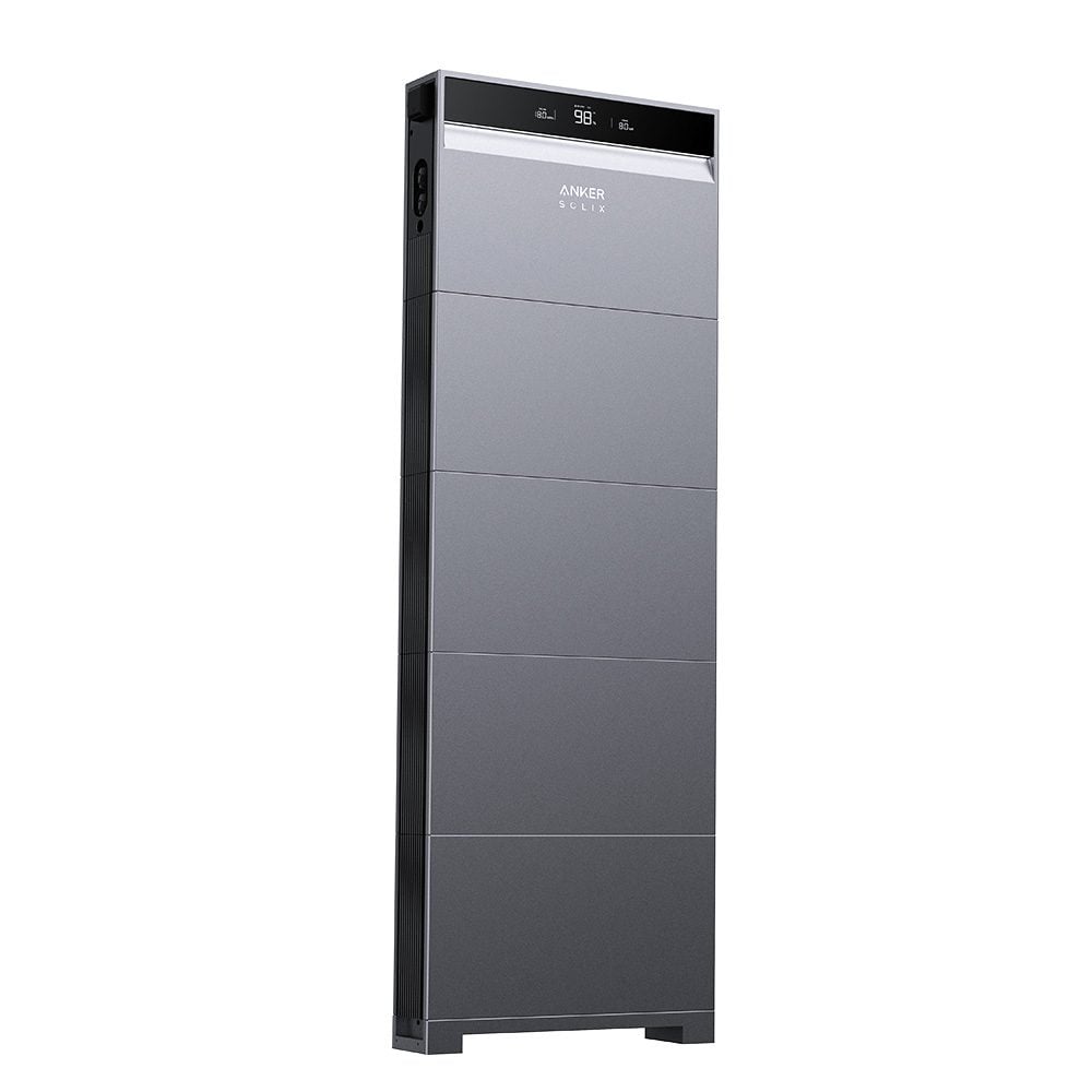 Produktbild Viermodul-Konfiguration des Anker SOLIX X1 Hochvolt-Speichers, zeigt die maximale Bauhöhe des Systems.