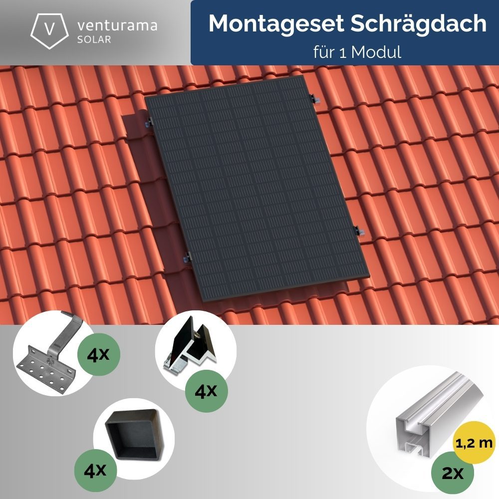 Produktbild: Montageset PremiumLine Schrägdach für 1 Modul