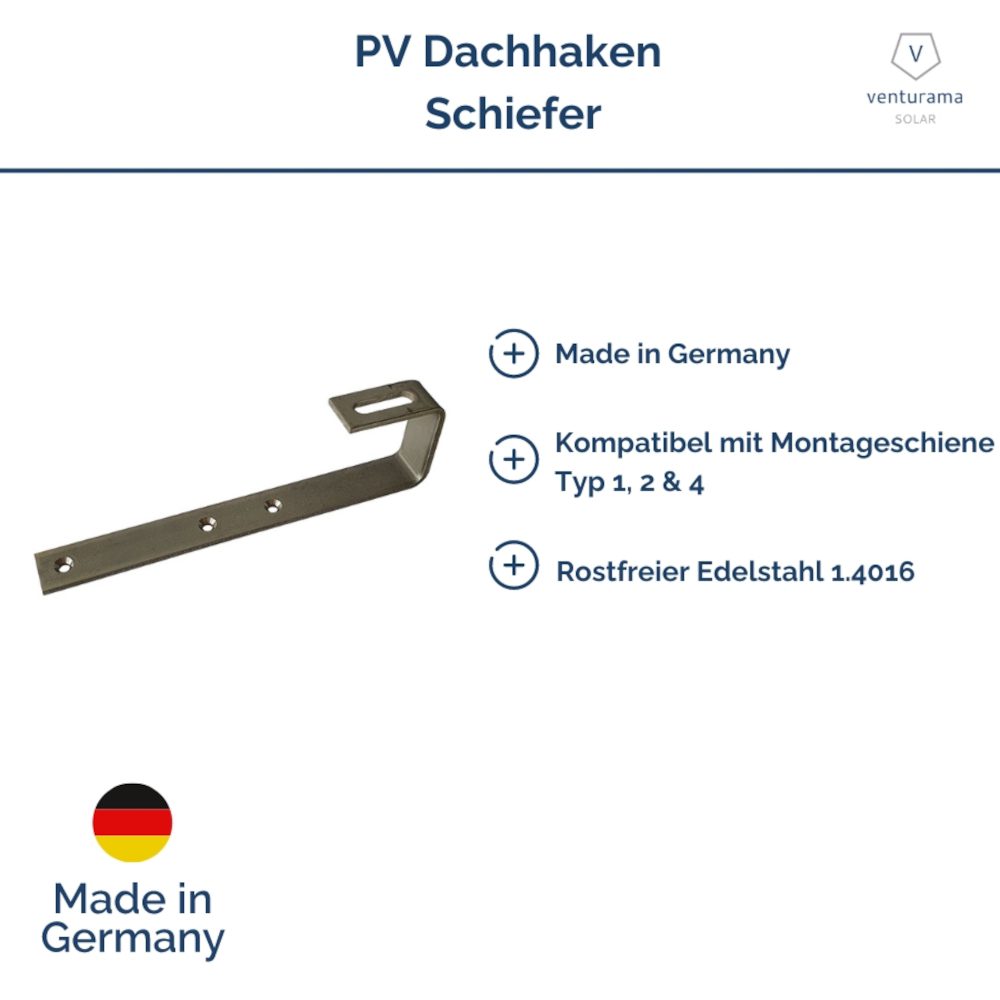 Produktbild V8 D+ Dachhaken Schiefer (1.4016) Features
