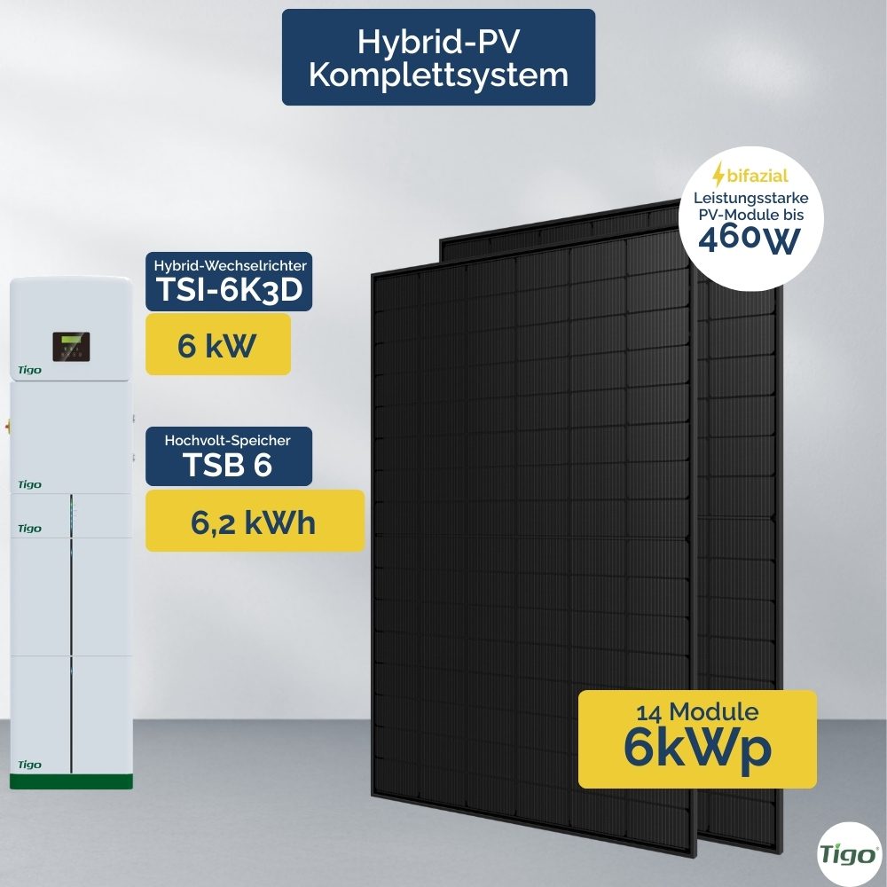Produktbild: Tigo Komplettset 6 kWp Speicher 6 kWh ohne UK