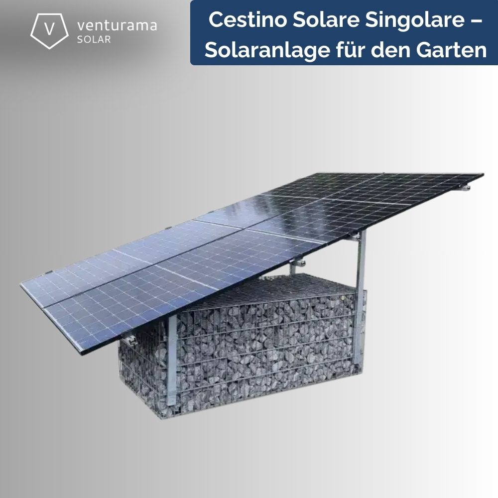Produktbild: Cestino Solare Singolare - Solaranlage für den Garten mit 4 PV Modulen und Hoymiles HMS-1600 4T Wechselrichter