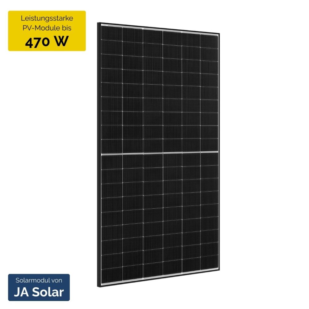 Produktbild JA Solar 470W bifazial Glas-Glas JAM54D40 LB Black Fram