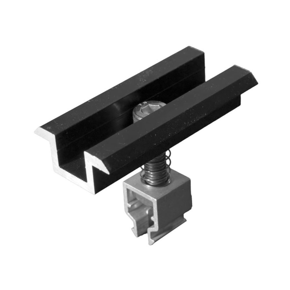 Produktbild für Mittelklemme mit Klick-System (schwarz- eloxiert)