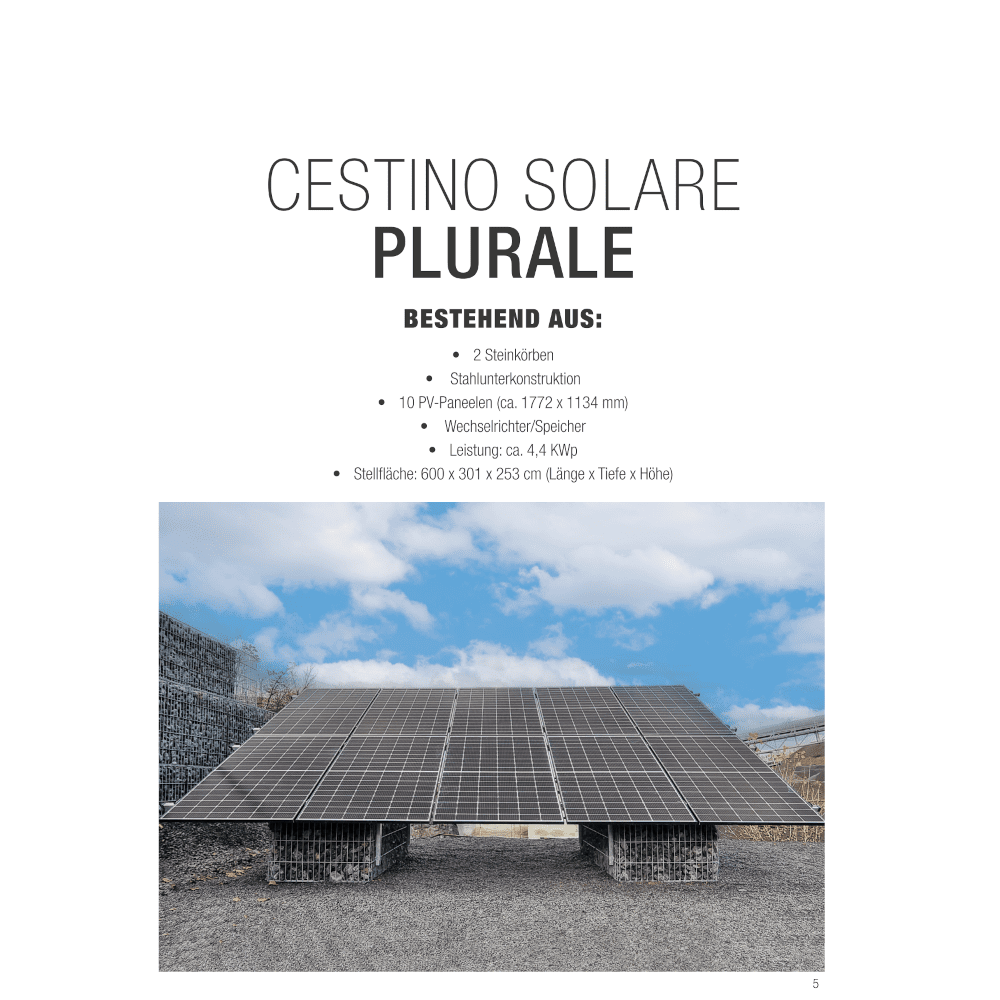 Alternative view of Cestino Solare Plurale – PV Unterkonstruktion mit 2 Gabionen