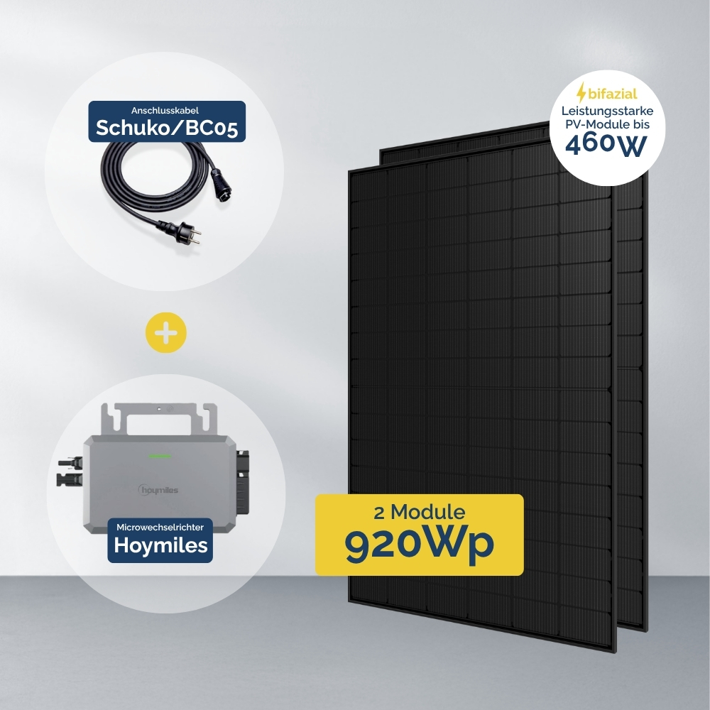 Balkonkraftwerk mit Jolywood JW-HD108N-R2 460W PV-Modulen und ein Hoymiles Wechselrichter HF-800W