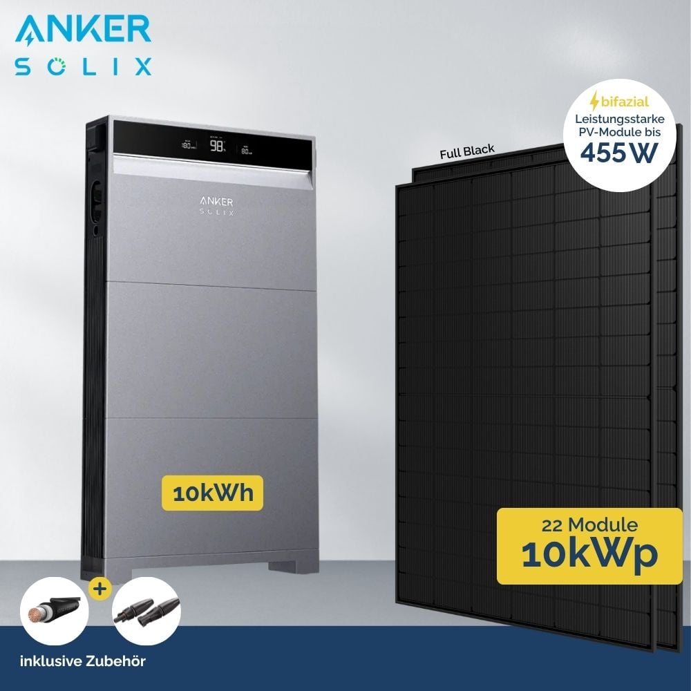 PV Anlage 10 kWp Anker X1 Hybrid Wechselrichter All-in-One - 22 x Ja Solar FB – Bild 3