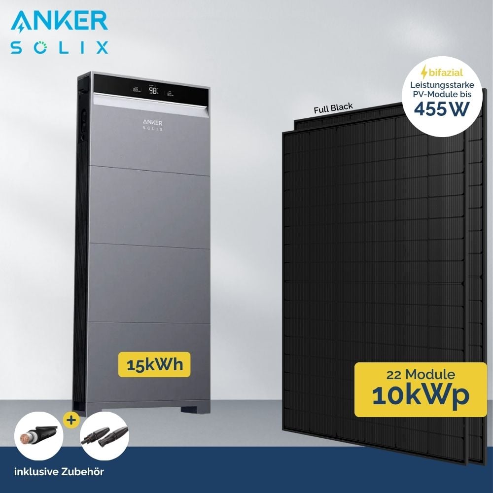 PV Anlage 10 kWp Anker X1 Hybrid Wechselrichter All-in-One - 22 x Ja Solar FB – Bild 4