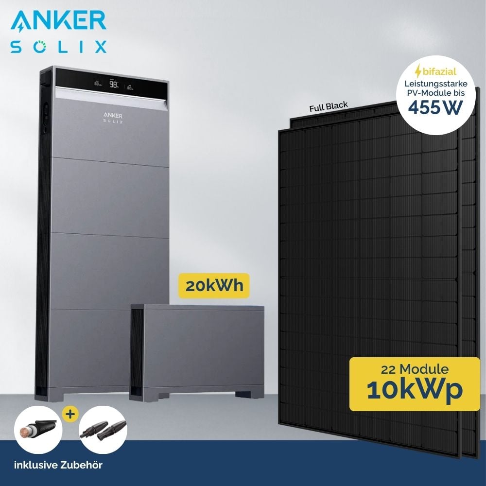 PV Anlage 10 kWp Anker X1 Hybrid Wechselrichter All-in-One - 22 x Ja Solar FB – Bild 5