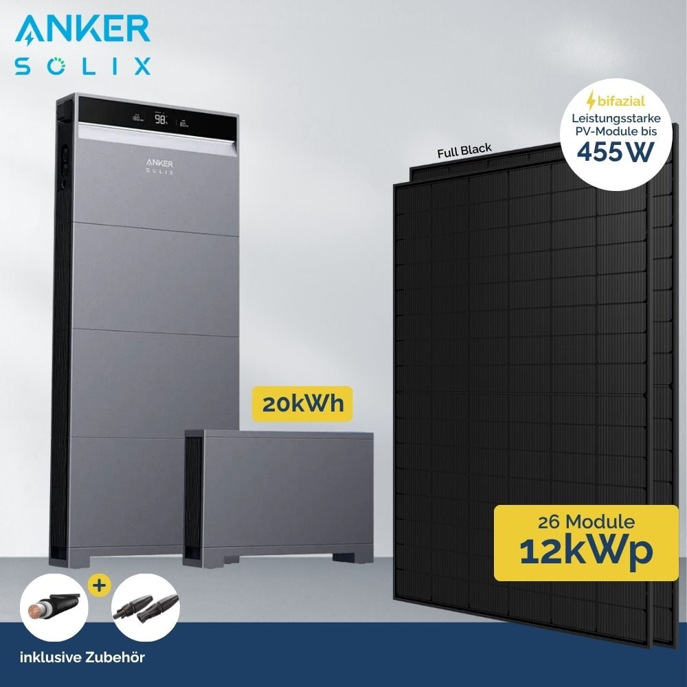 PV Anlage 12 kWp Anker X1 Hybrid Wechselrichter All-in-One - 26 x Ja Solar FB – Bild 5