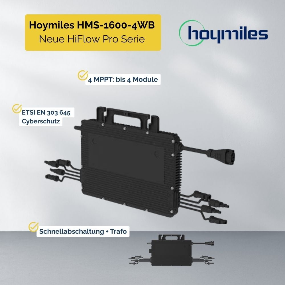 Hoymiles HMS-1600-4WB HiFlow Pro 1600VA – 4 MPPT, WLAN & Bluetooth