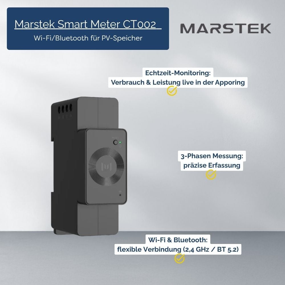 Marstek Smart Meter C202/CT002 – 3-Phasen Messung für PV & Speicher