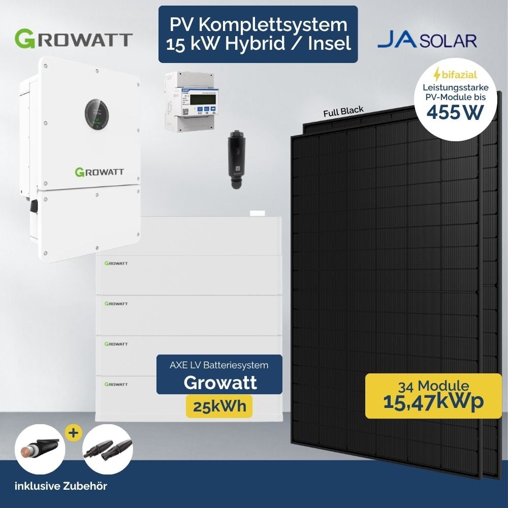 PV Anlage 15 kWp Growatt Wit Hybrid - Inselanlage Wechselrichter - 34 x Ja Solar FB – Bild 6