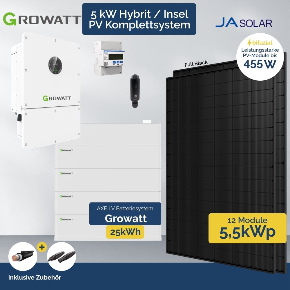 PV Anlage 5 kWp Growatt Wit Hybrid - Inselanlage Wechselrichter - 12 x Ja Solar FB – Bild 6