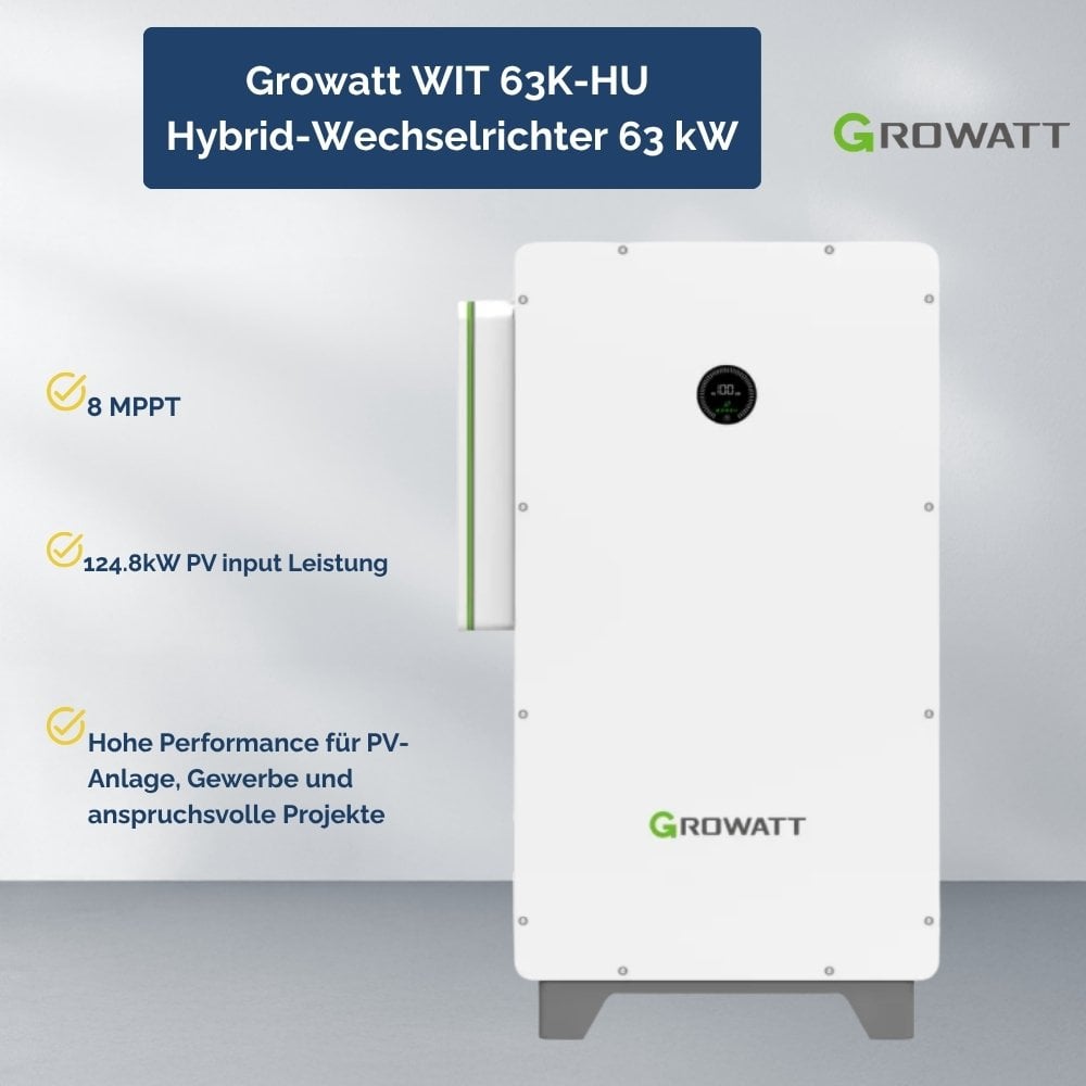 Produktbild Growatt WIT 63K-HU Hybrid-Wechselrichter 63 kW, 3-phasig