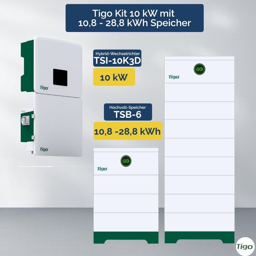 Produktbild Tigo GO Kit – 10 kW TSI Wechselrichter 3-Phase System und Speicher 10.8 kWh – 28.8 kWh