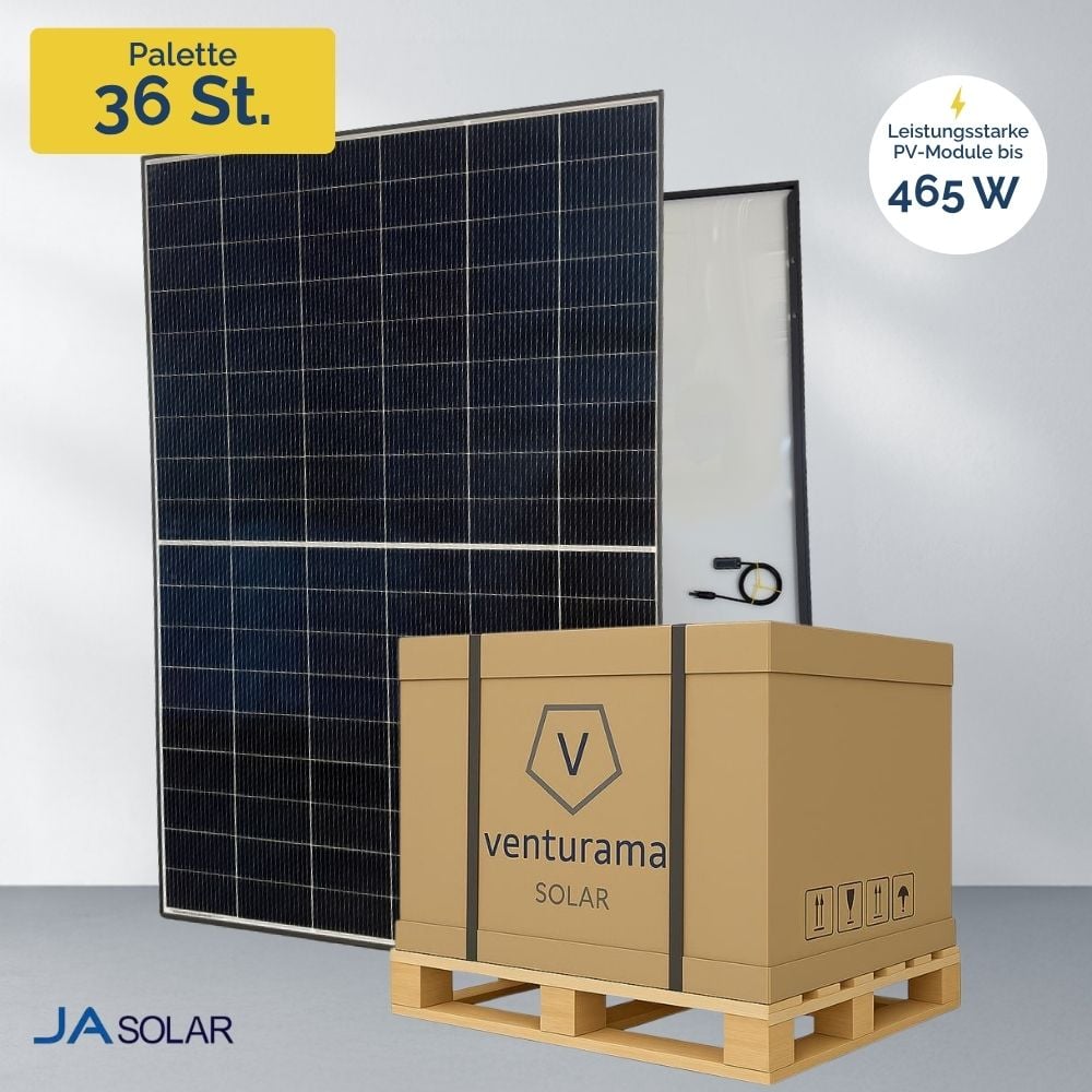 Ja Solar 465 W Glas Glas monofazial JAM54D40 LR Black Frame PV Modul | Palette