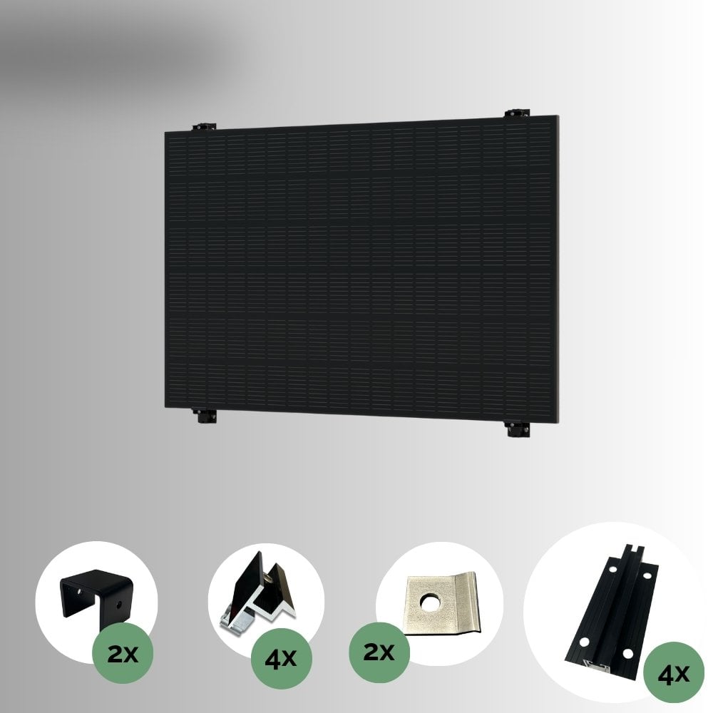 Produktbild venturama Solar EvoWall Wandmontage Komplettset schwarz 1 PV Modul