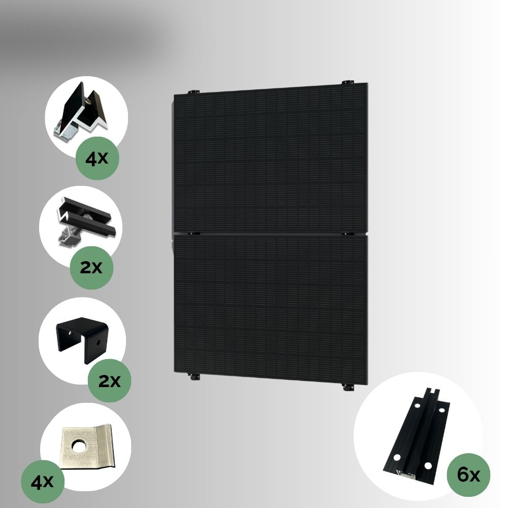 Produktbild venturama Solar EvoWall Wandmontage Komplettset BlackLine - Für 2 PV-Module