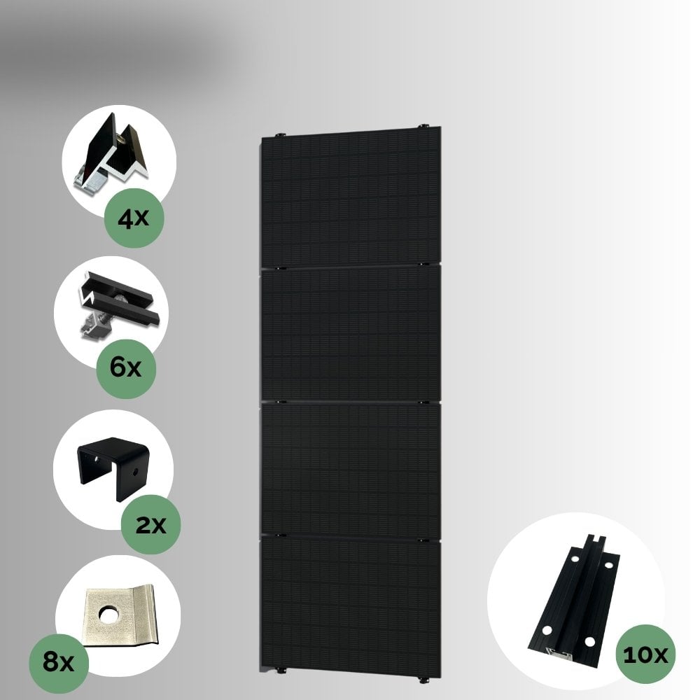 Produktbild venturama Solar EvoWall Wandmontage Komplettset BlackLine - Für 4 PV-Module
