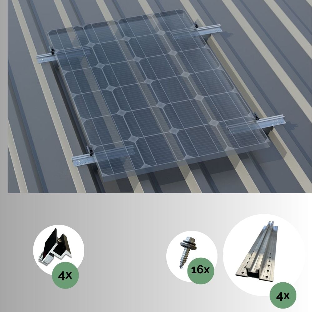 Montageset - Trapezblech - für ein PV-Module (hochkant)