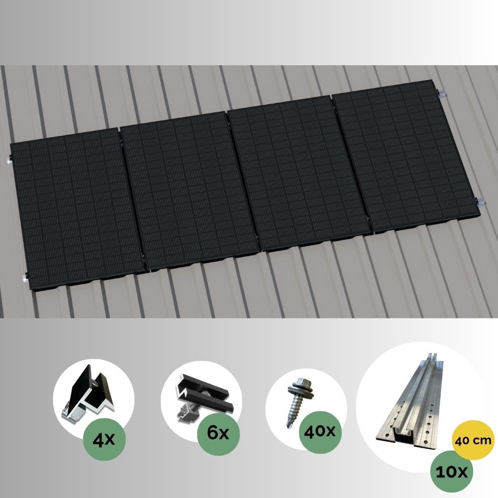 Produktbild Montageset – Trapezblech – für 4 x PV-Module (hochkant, nebeneinander)