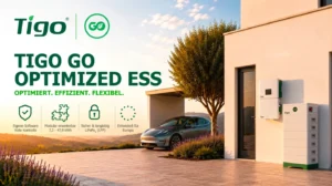 Darstellung des neuen TIGO GO Optimized ESS - Wechselrichter mit Speicher - Systems - Hausinstallation