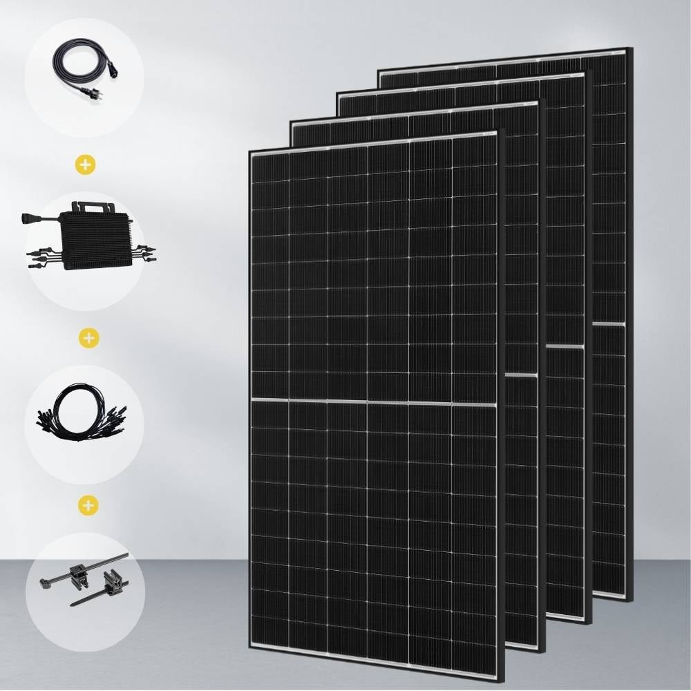 Produktbild - Balkonkraftwerk 1600W mit 4 PV Modulen Ja Solar und HMS-1600 4T Wechselrichter
