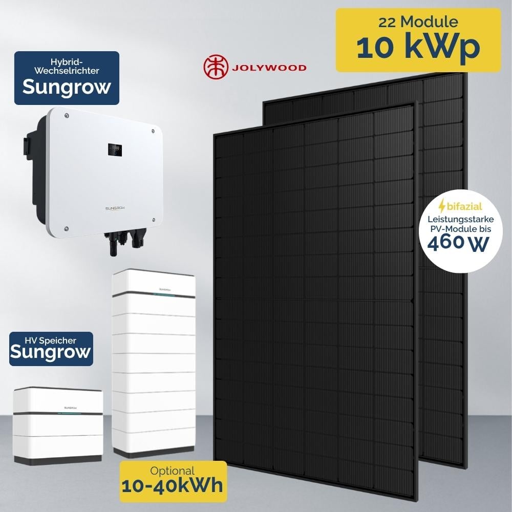 Produktbild PV Anlage 10kWp Sungrow Hybrid Wechselrichter und SBH Batteriespeicher Set