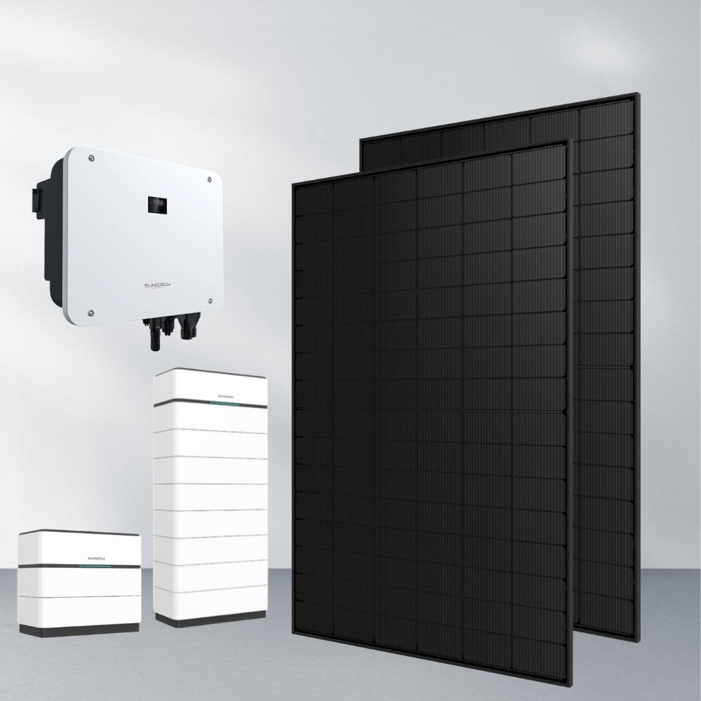 Alternative view of PV Anlage 10 kWp Sungrow Hybrid Wechselrichter und SBH Batteriespeicher Set