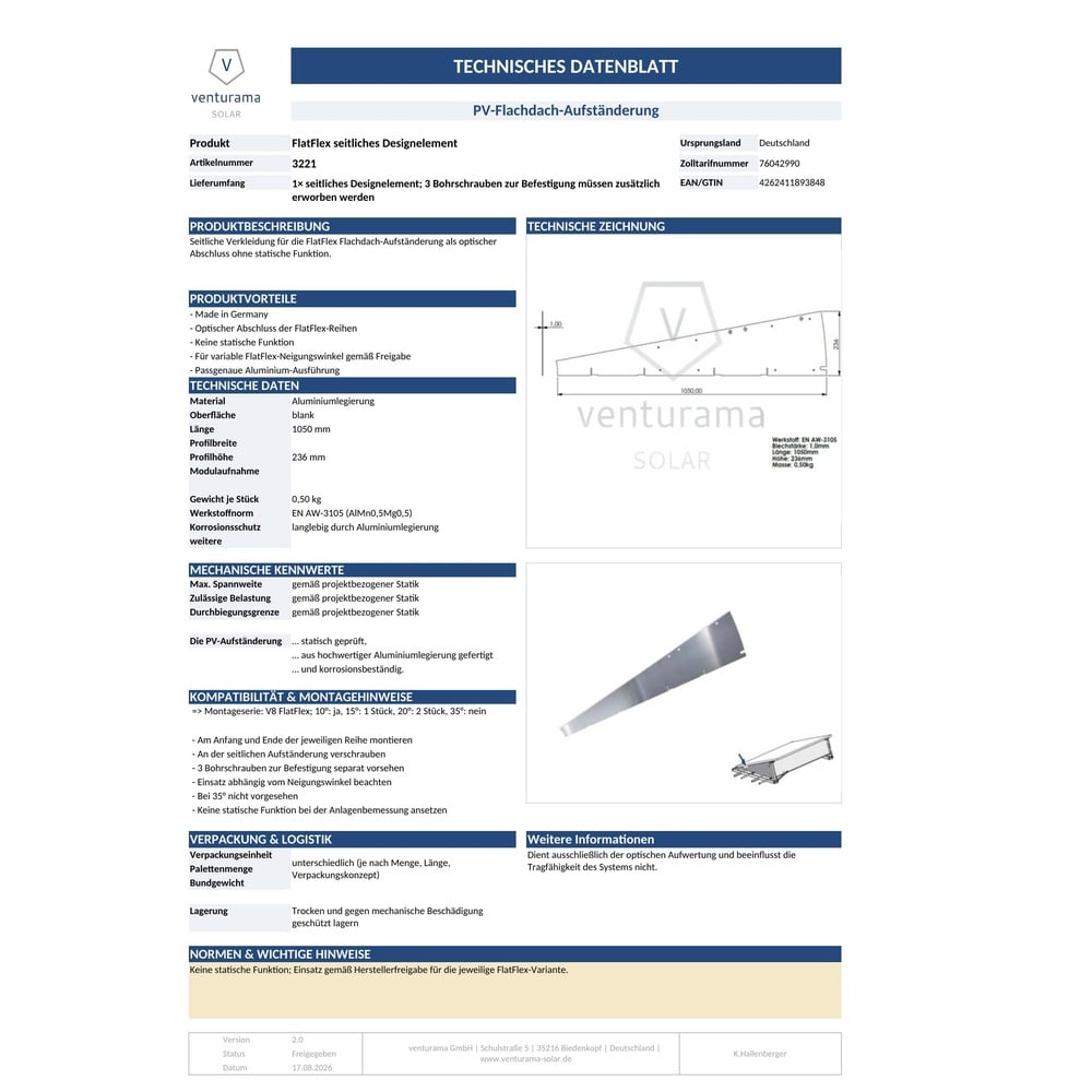 Bild FlatFlex seitliches Windleitblech Datenblatt