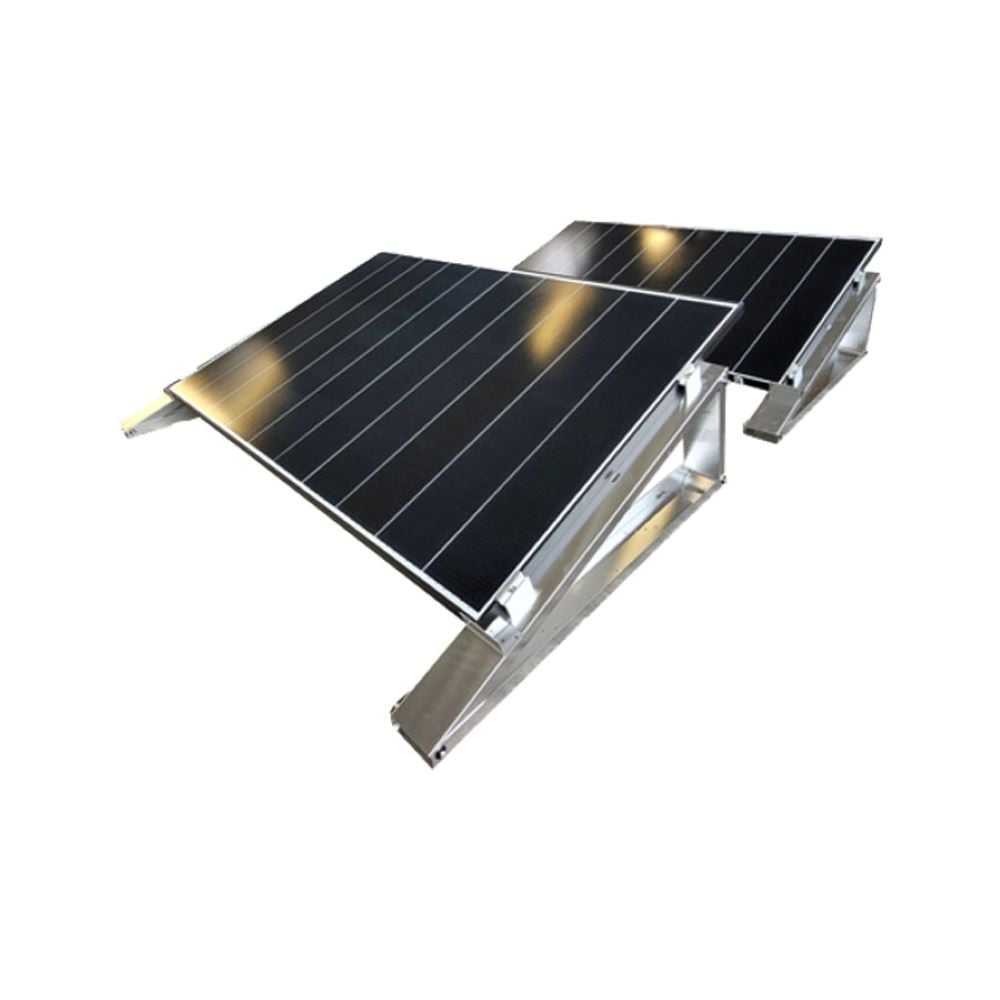 Flachdach-Aufständerung - "Flat-Flex"-Set - für 2 x PV-Module (hintereinander)