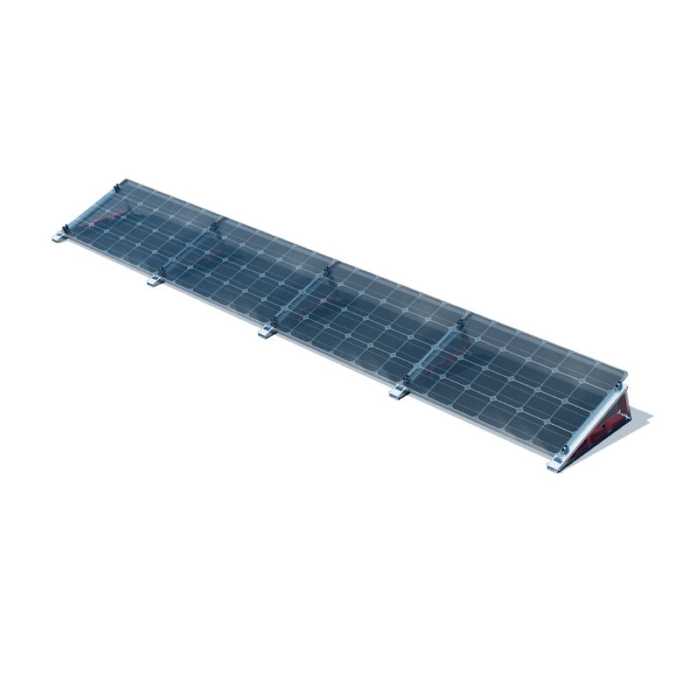FlatFlex Flachdach-Aufständerung Set für 4 PV-Module nebeneinander – Bild 6