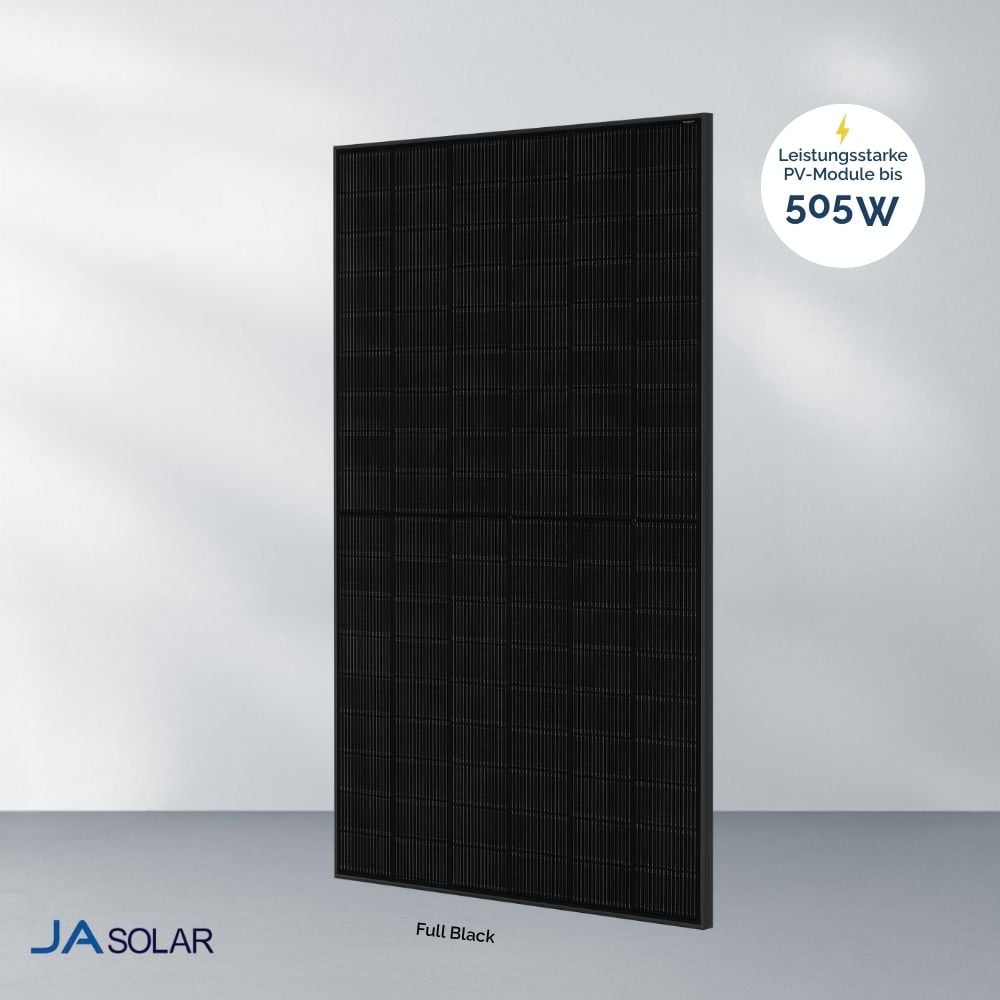 Produktbild Ja-Solar 505 W bifazial Glas-Glas JAM60D41-505 LB Full Black Solarmodul Cover